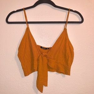 Bershka front tie crop top